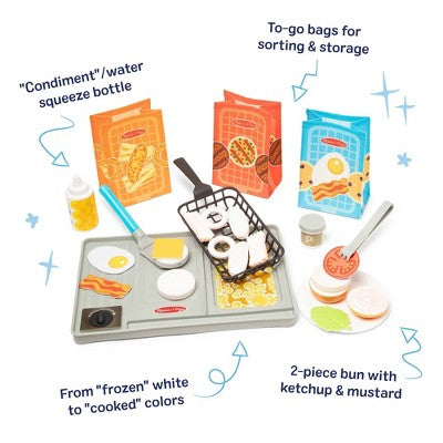  Melissa & Doug Flip & Fry Grill Play Set With Color Changing Water WOW!: Educational Focus On Motor & Creative Skills