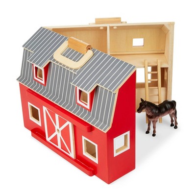  Melissa & Doug Fold And Go Wooden Barn Play Set