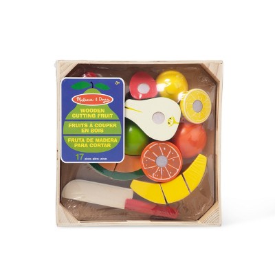 Melissa & Doug Cutting Fruit Set - Wooden Play Food Kitchen Accessory