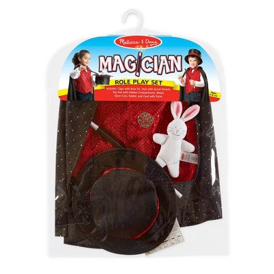  Melissa & Doug Magician Role Play Costume Set - Includes Hat, Cape, Wand, Magic Tricks