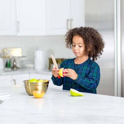  Melissa & Doug Cutting Fruit Set - Wooden Play Food Kitchen Accessory