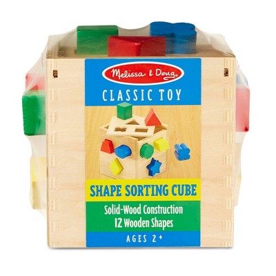  Melissa & Doug Shape Sorting Cube - Classic Wooden Toy With 12 Shapes