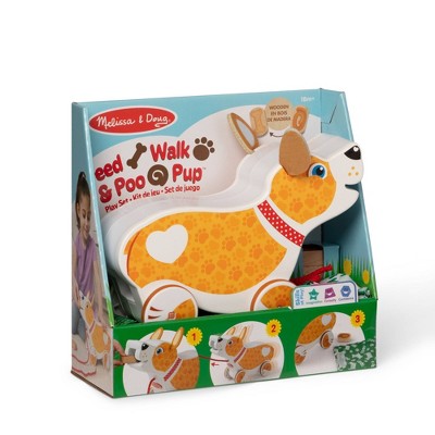  Melissa & Doug Feed Walk & Poo Pup Wooden Preschool Pull Toy Play Set