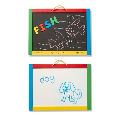  Melissa & Doug Magnetic Chalkboard And Dry-Erase Board With 36 Magnets, Chalk, Eraser, And Dry-Erase Pen