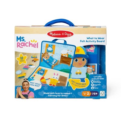  Melissa & Doug Ms. Rachel What To Wear Felt Activity Board Take-Along Preschool Learning Toy: 40 Pieces, Fine Motor Skills Development