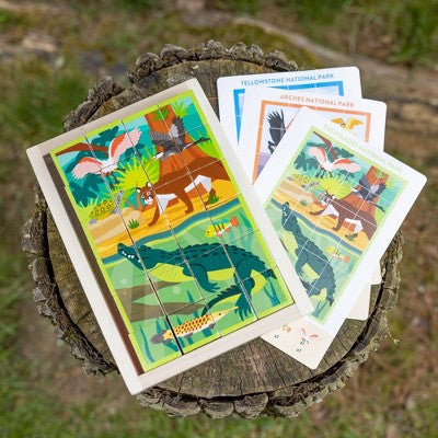  Melissa & Doug National Parks Alphabet & Animals 24pc Cube Puzzle (Everglades, Arches, Yellowstone)
