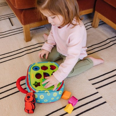  Melissa & Doug K's Kids Take-Along Shape Sorter Baby Toy With 2-Sided Activity Bag And 9 Textured Shape Blocks