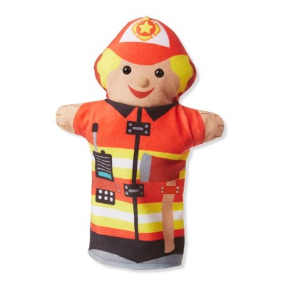  Melissa & Doug Jolly Helpers Hand Puppets (Set Of 4) - Construction Worker, Doctor, Police Officer, And Firefighter