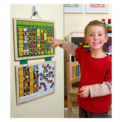  Melissa & Doug Deluxe Wooden Magnetic Responsibility Chart With 90 Magnets