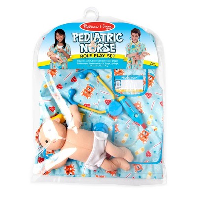  Melissa & Doug Pediatric Nurse Role Play Costume Set (8pc) - Includes Baby Doll, Stethoscope