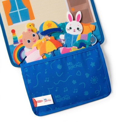  Melissa & Doug Ms. Rachel What To Wear Felt Activity Board Take-Along Preschool Learning Toy: 40 Pieces, Fine Motor Skills Development