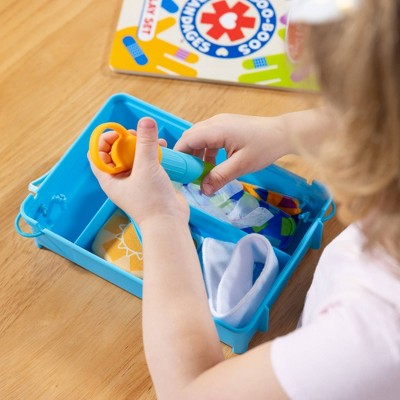  Melissa & Doug Boo-Boos & Bandages Reusable First Aid Pretend Play Set: Creativity Focus With Medical Accessories