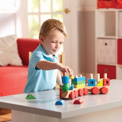  Melissa & Doug Stacking Train - Classic Wooden Toddler Toy (18pc)