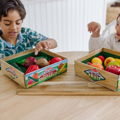  Melissa & Doug Play-Time Produce Fruit (9pc) And Vegetables (7pc) Realistic Play Food