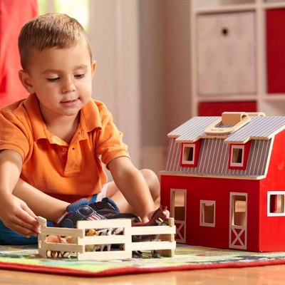  Melissa & Doug Fold And Go Wooden Barn Play Set
