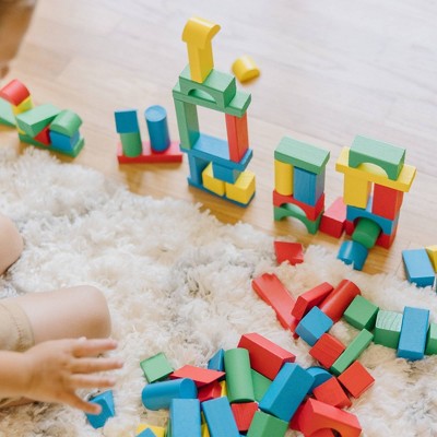  Melissa & Doug Wooden Building Blocks Set - 100 Blocks