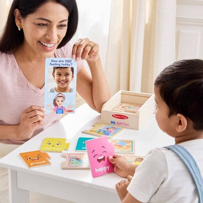  Melissa & Doug Ms. Rachel Big Feelings Puzzles - 16pc: Educational Wooden Toy For Emotional & Sensory Development