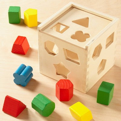  Melissa & Doug Shape Sorting Cube - Classic Wooden Toy With 12 Shapes