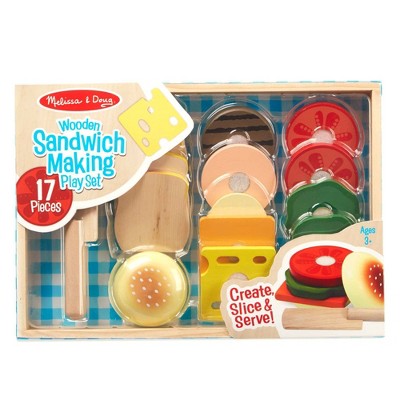  Melissa & Doug Wooden Sandwich-Making Pretend Play Food Set