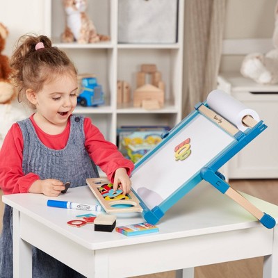  Melissa & Doug Double-Sided Magnetic Tabletop Art Easel - Dry-Erase Board And Chalkboard
