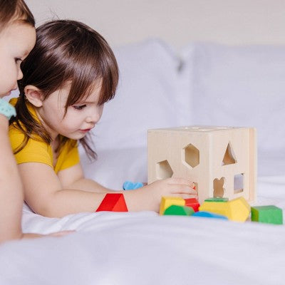  Melissa & Doug Shape Sorting Cube - Classic Wooden Toy With 12 Shapes