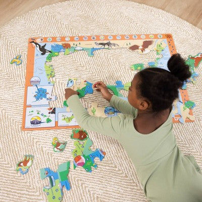  Melissa & Doug National Parks U.S.A. Map Floor Puzzle 45pc Jumbo And Animal Shapes, Search-and-Find Activities, Park And Animal ID Guide
