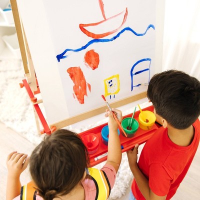  Melissa & Doug Deluxe Magnetic Standing Art Easel With Chalkboard, Dry-Erase Board, And 39 Letter And Number Magnets