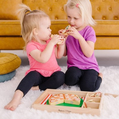  Melissa & Doug Pizza Party Wooden Play Food Set