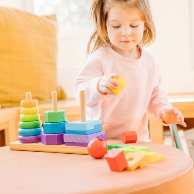  Melissa & Doug Geometric Stacker - Wooden Educational Toy