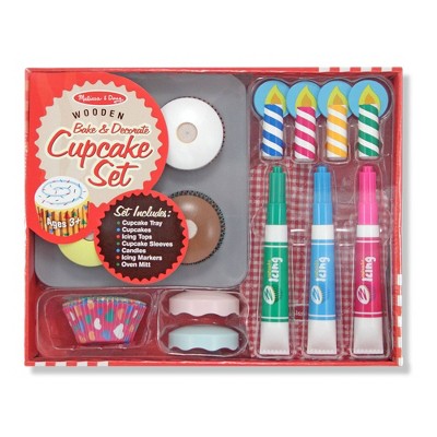  Melissa & Doug Bake And Decorate Wooden Cupcake Play Food Set