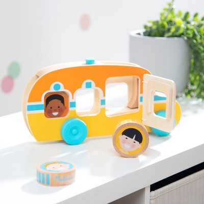  Melissa & Doug GO Tots Wooden Roll & Ride Bus With 3 Disks
