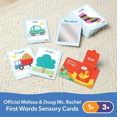  Melissa & Doug Ms. Rachel First Words Textured Sensory Flashcards Preschool Learning Toy: 30 Pieces For Memory And Emotional Skill Development