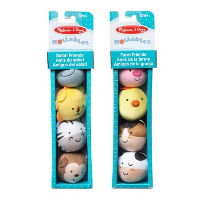  Melissa & Doug Rollables Safari And Farm Friends Infant And Toddler Toy 2pk