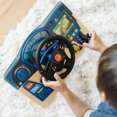  Melissa & Doug Vroom & Zoom Interactive Wooden Dashboard Steering Wheel Pretend Play Driving Toy