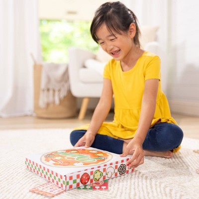  Melissa & Doug Wooden Double-Sided Pizza Topping Toss Games Bean Bag Target Game, Bingo, Tic-Tac-Toe, Matching, Number