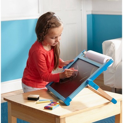 Melissa & Doug Double-Sided Magnetic Tabletop Art Easel - Dry-Erase Board And Chalkboard