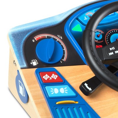  Melissa & Doug Vroom & Zoom Interactive Wooden Dashboard Steering Wheel Pretend Play Driving Toy