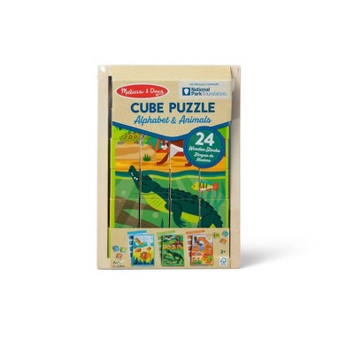  Melissa & Doug National Parks Alphabet & Animals 24pc Cube Puzzle (Everglades, Arches, Yellowstone)