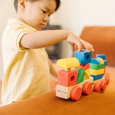  Melissa & Doug Stacking Train - Classic Wooden Toddler Toy (18pc)