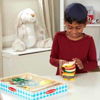  Melissa & Doug Wooden Sandwich-Making Pretend Play Food Set
