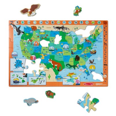  Melissa & Doug National Parks U.S.A. Map Floor Puzzle 45pc Jumbo And Animal Shapes, Search-and-Find Activities, Park And Animal ID Guide