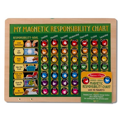  Melissa & Doug Deluxe Wooden Magnetic Responsibility Chart With 90 Magnets