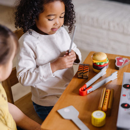 Melissa & Doug Wooden Grill & Serve BBQ Set