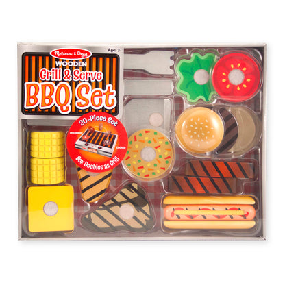 Melissa & Doug Wooden Grill & Serve BBQ Set