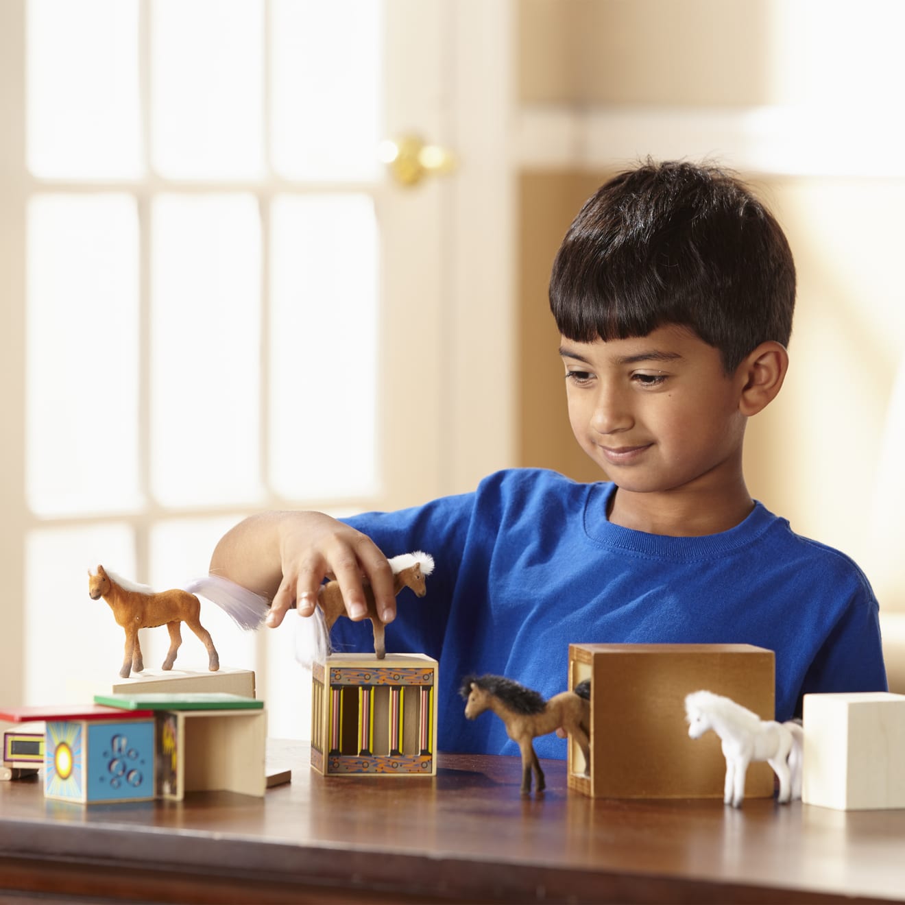 Melissa & Doug Horse Carrier Wooden Vehicles Play Set