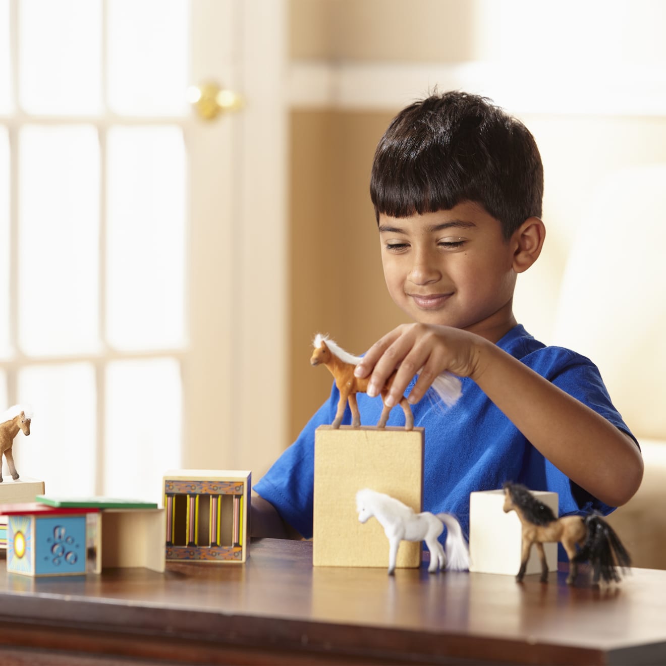 Melissa & Doug Horse Carrier Wooden Vehicles Play Set