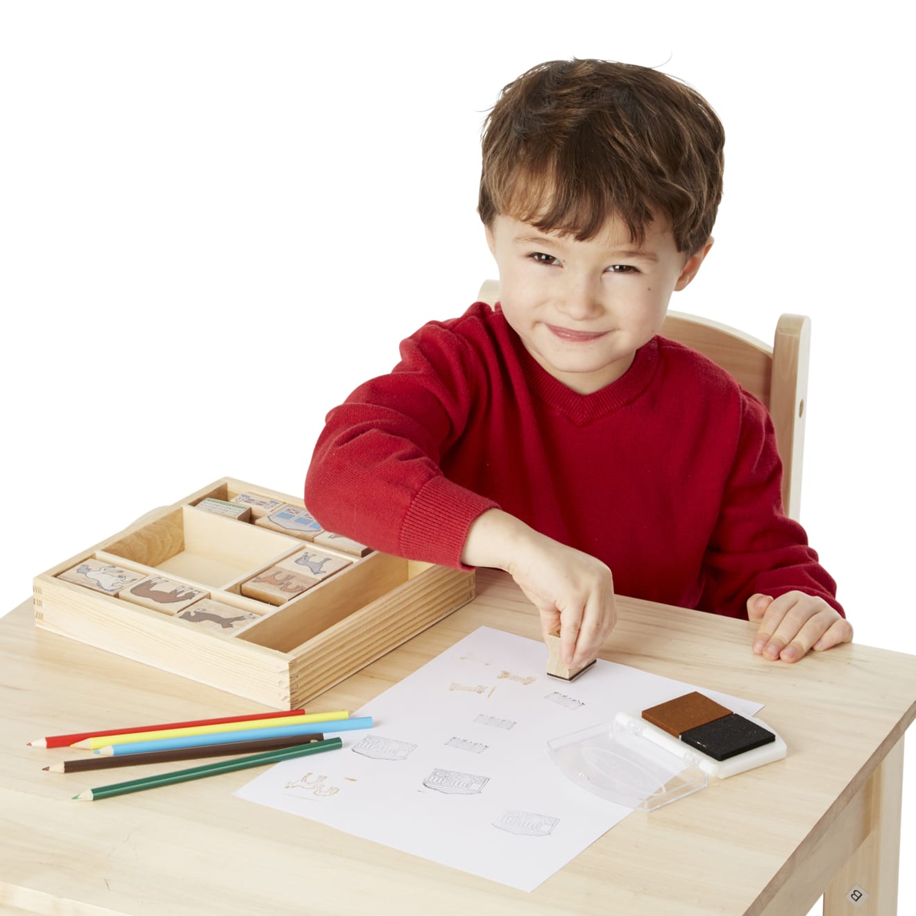 Melissa & Doug Wooden Stamp Set - Horses
