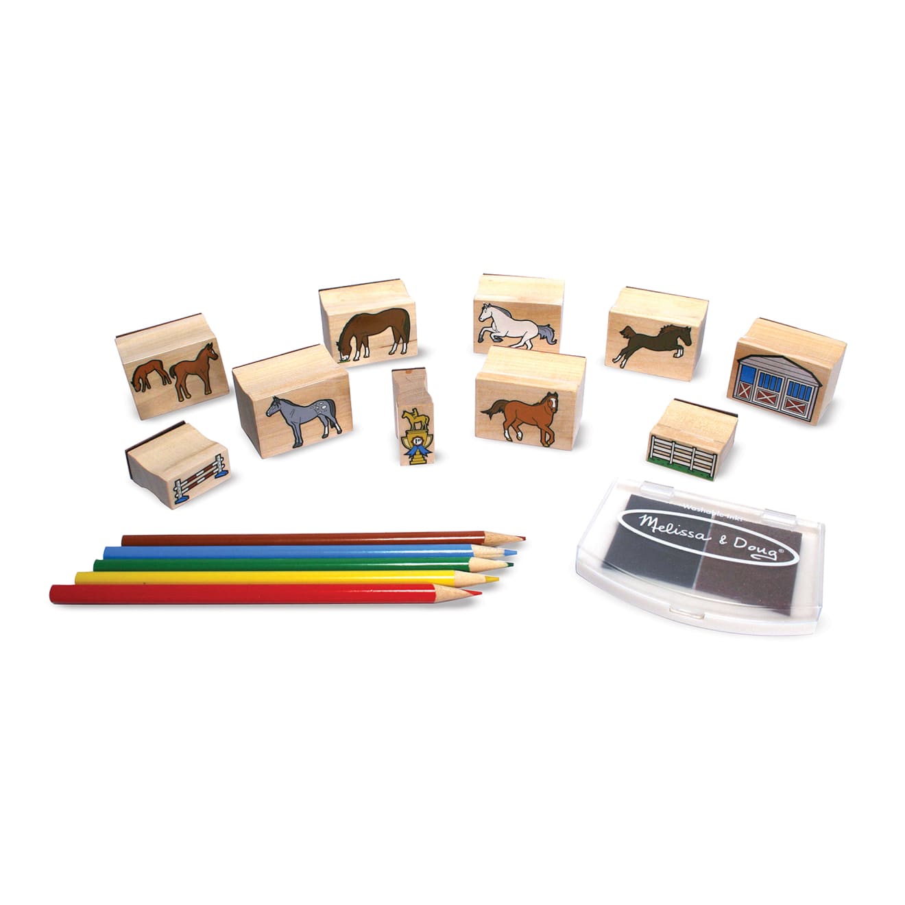 Melissa & Doug Wooden Stamp Set - Horses