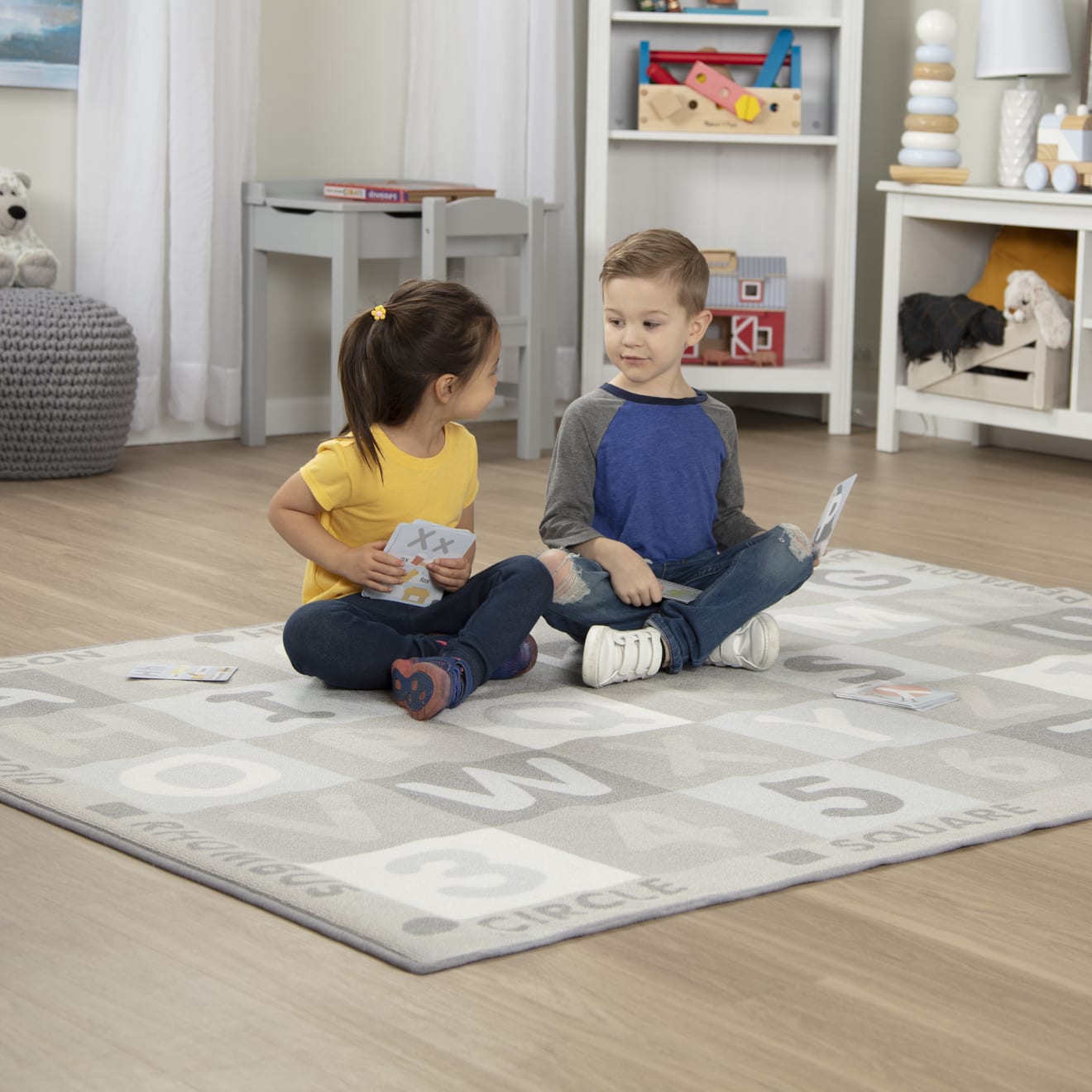 Melissa & Doug Jumbo ABC-123 Rug - Neutral
