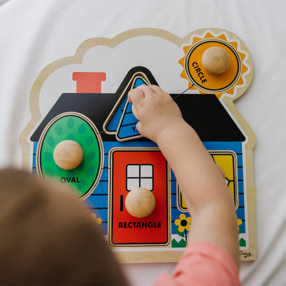 Melissa & Doug Jumbo Knob Wooden Puzzles Bundle - Shapes And Barn